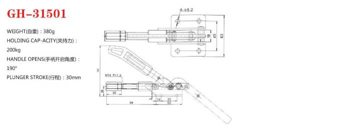 Kolben-Anschlag der Gerade-Toggle-Klammern-31501 haltener der Kraft-200kgs 30mm
